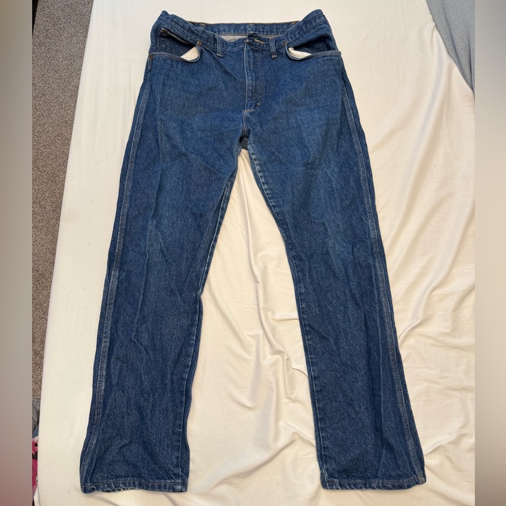 Wrangler Men's Dark Blue Straight Jeans